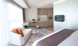 Frasers Hospitality Opens First Hotel Residence Modern design characterizes the rooms at Capri by Fraser Changi City in Singapore.