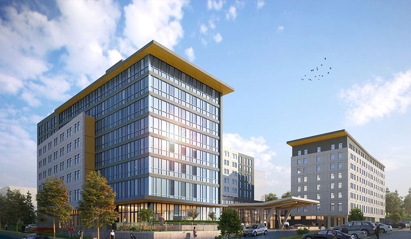 Interstate Adds Three Branded Hotels to Portfolio Rendering of the dual-branded Hyatt House and Hyatt Place SeaTac, WA